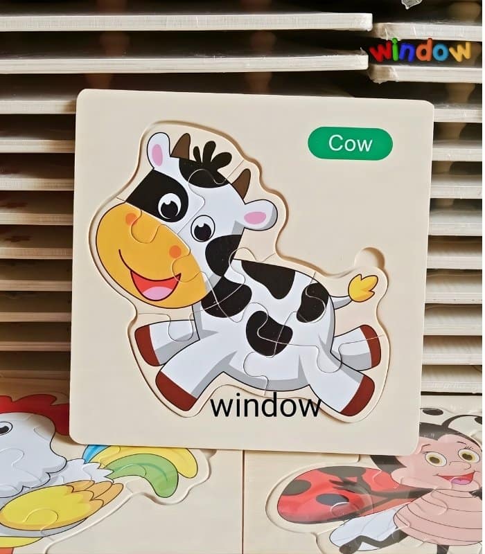 6 Part Wooden Puzzle – Cow