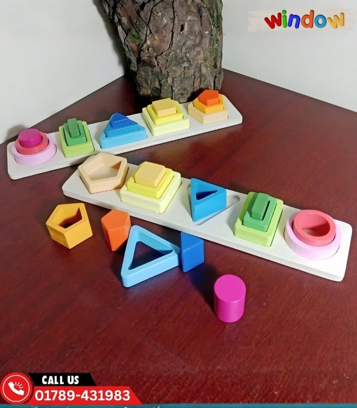 Wooden 5 tower shape