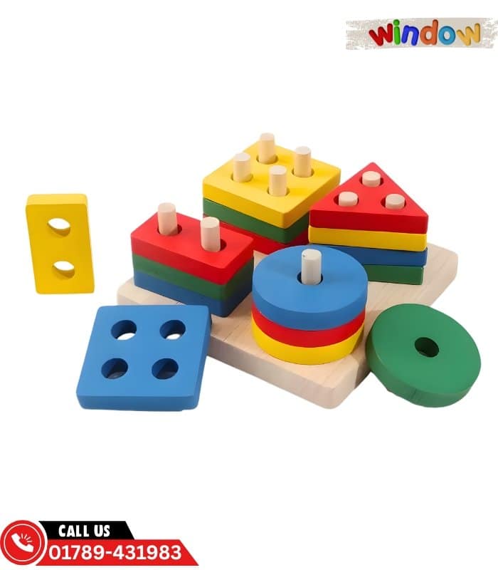 Wooden Square Shape - 4 Column