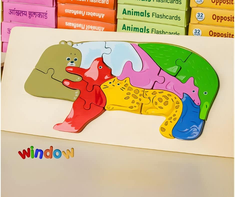 10 Pieces Wooden Animal Puzzle - Image 1