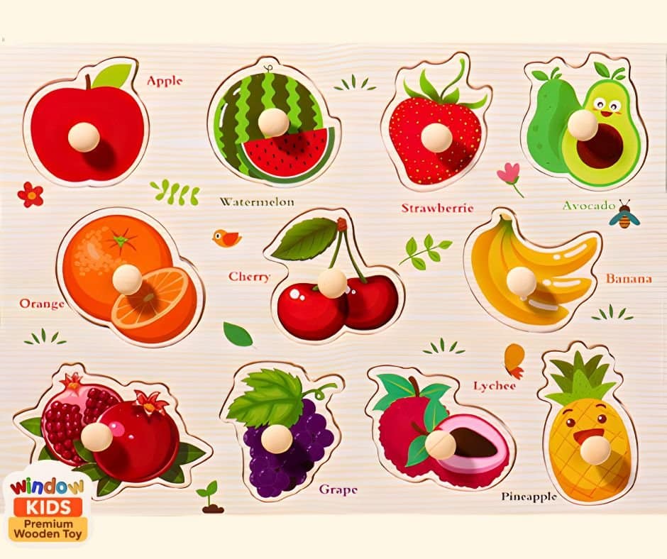 Wooden Fruit - Puzzle - 3 - Image 1