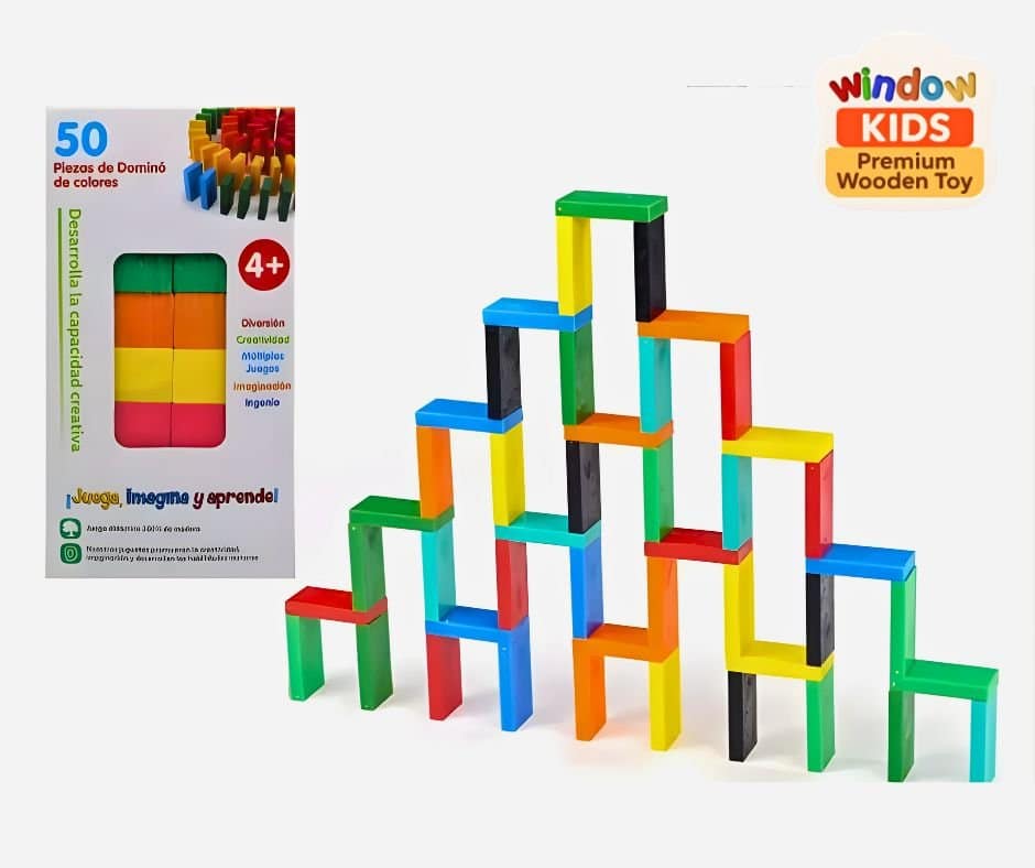Wooden Domino Set - 50 Pieces - Image 1