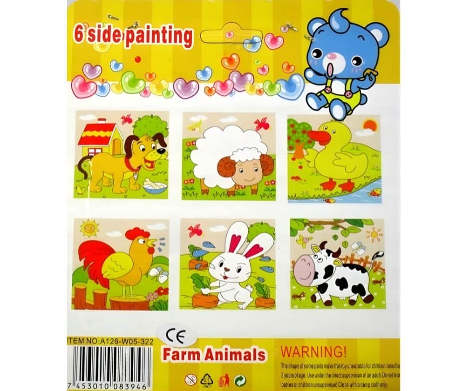 6 in 1 Cube Puzzle – Farm Animals - Image 1