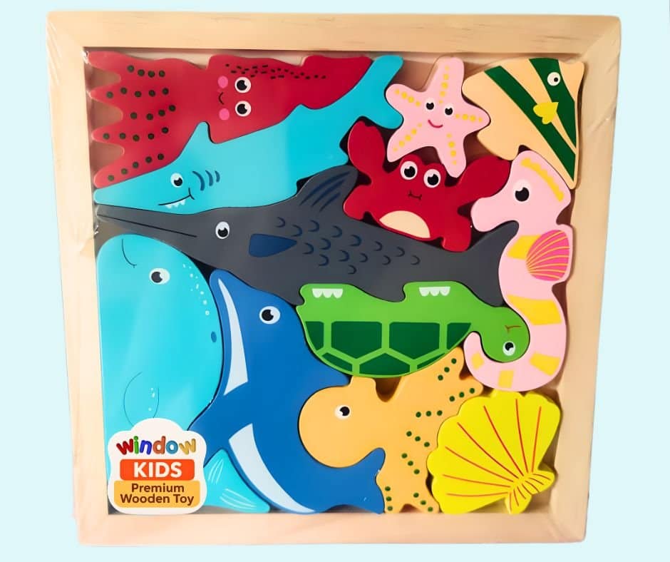 Wooden Sea Animal Set Puzzle 🐳🦀 - Image 2