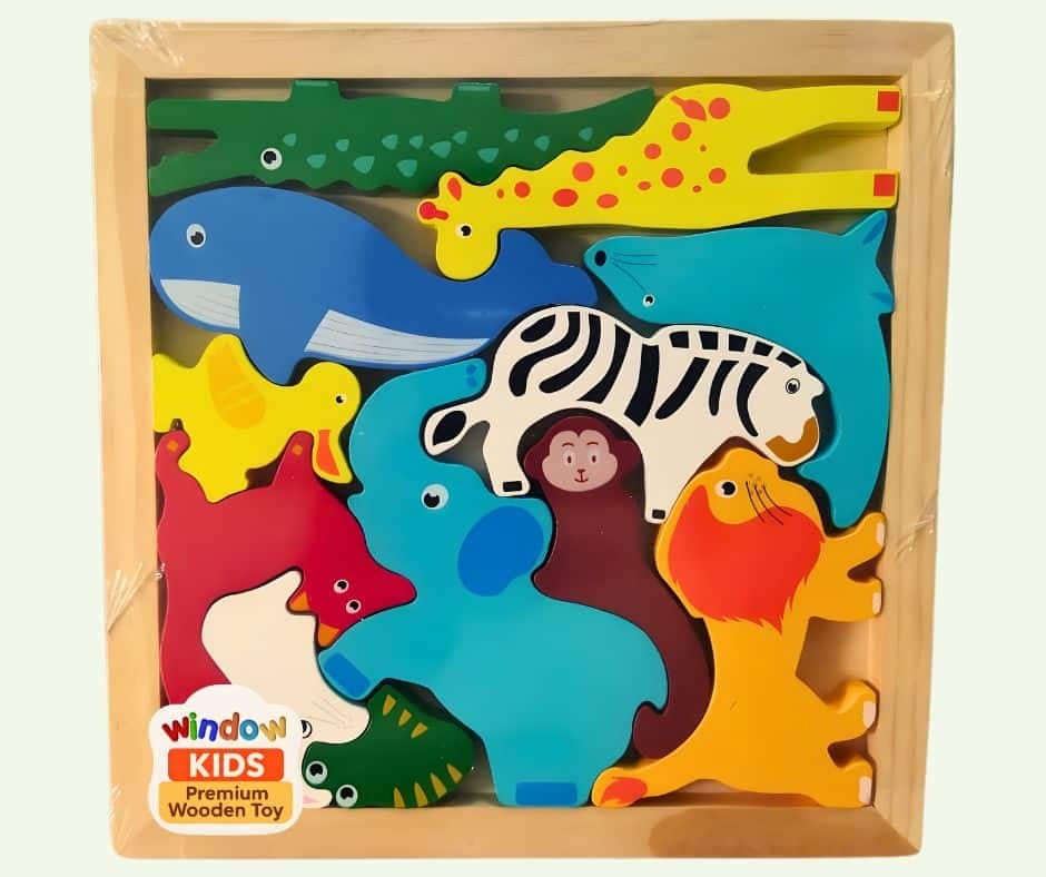 Wooden Wild Animal Puzzle for Kids - Image 1
