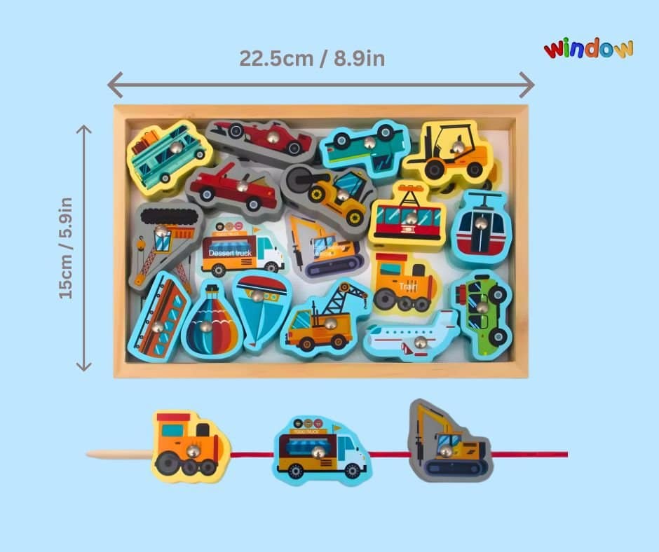 Magnetic Fishing (Vehicle 1) – Wooden Vehicle Puzzle - Image 2