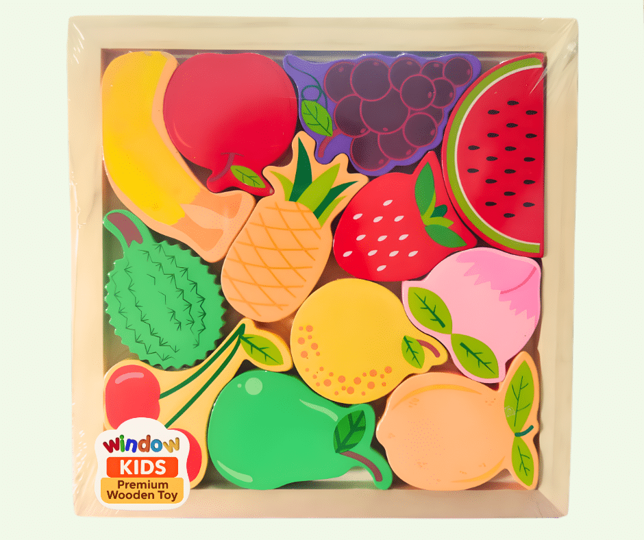 Wooden Fruit Puzzle Board - Image 1