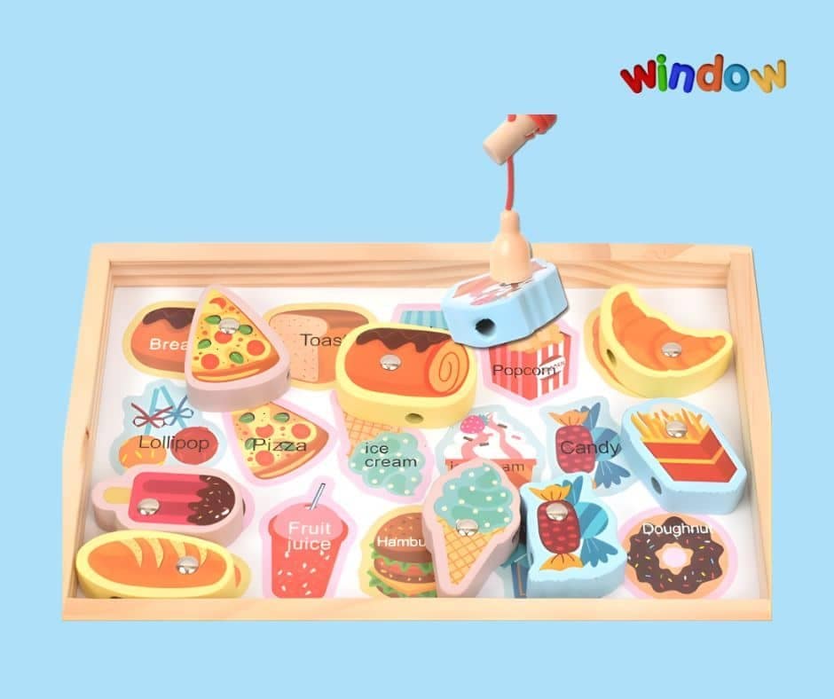 Magnetic Fishing (Food 1) – Wooden Food Puzzle - Image 3