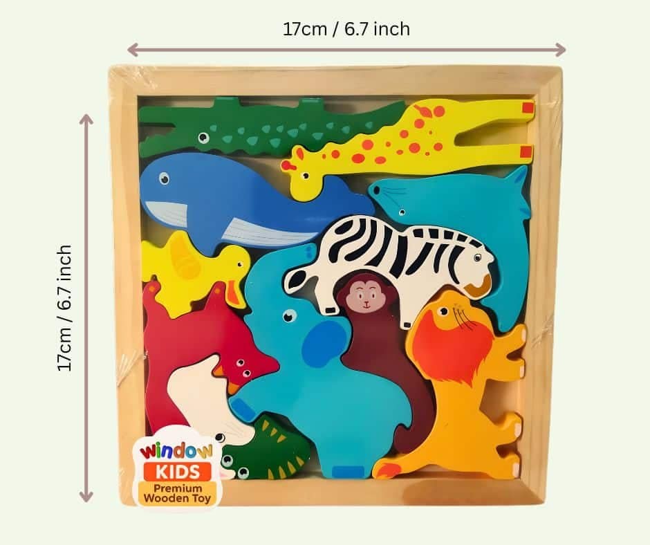 Wooden Wild Animal Puzzle for Kids - Image 2