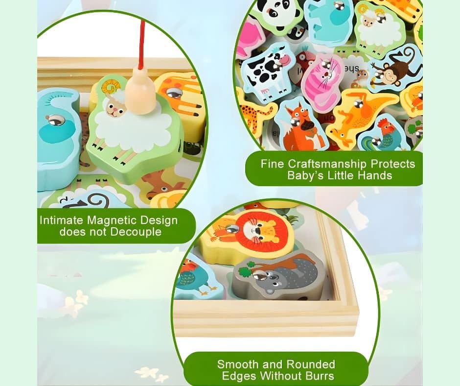 Magnetic Fishing Animal – Wooden Animal Puzzle - Image 3
