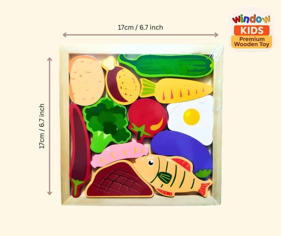 Wooden Box set puzzle Veg - Image 2