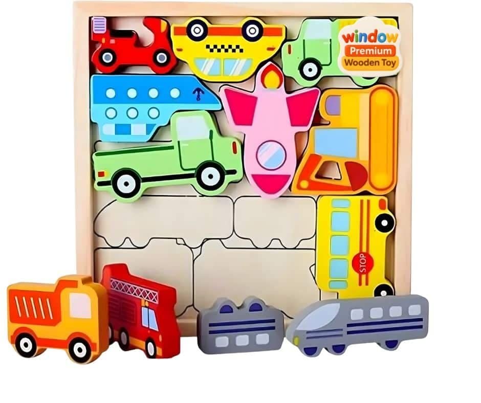 Wooden Set Puzzle Vehicle - Image 3