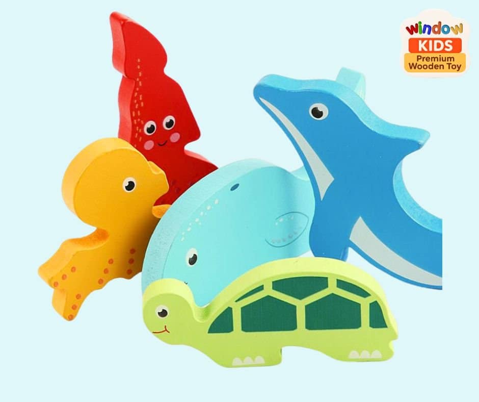 Wooden Sea Animal Set Puzzle 🐳🦀 - Image 4