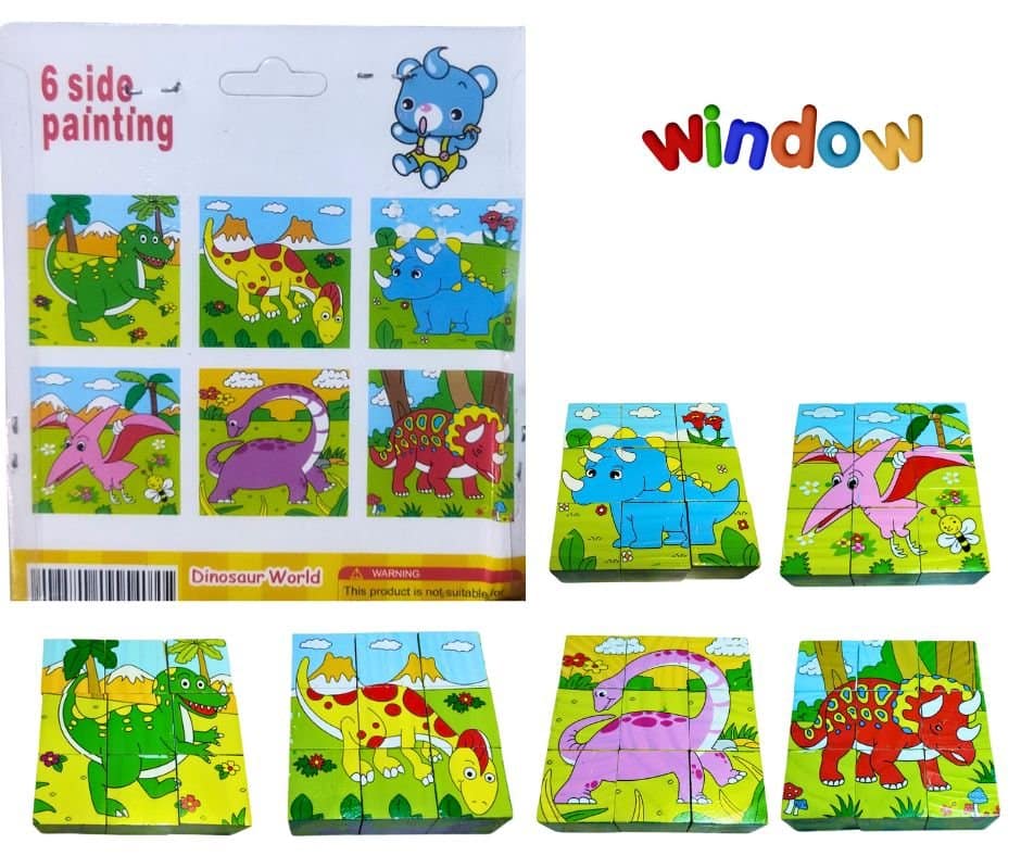 6 in 1 Cube Puzzle – Dinosaur World - Image 1